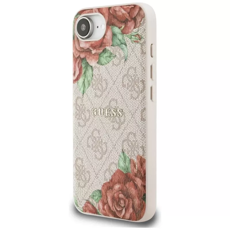 Guess Funda MagSafe 4G Flowers Print para iPhone 16e / 17e, rosa