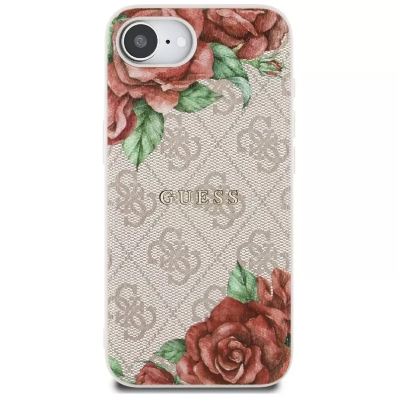 Guess Funda MagSafe 4G Flowers Print para iPhone 16e / 17e, rosa