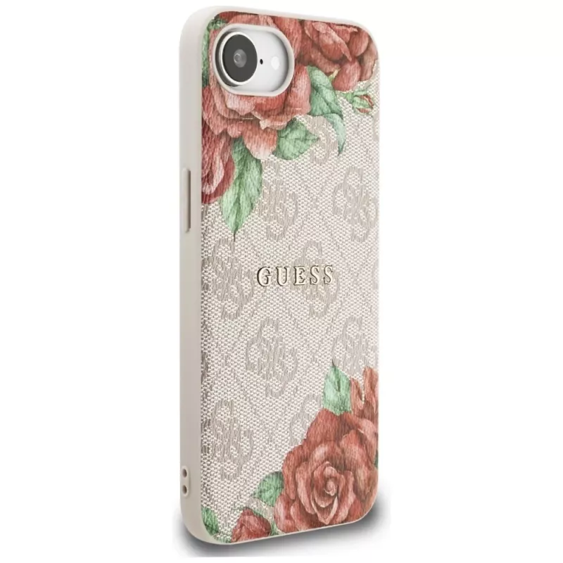 Guess Funda MagSafe 4G Flowers Print para iPhone 16e / 17e, rosa