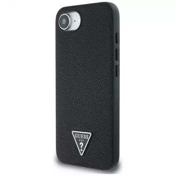 Guess Funda MagSafe Grained Triangle para iPhone 16e (negro)