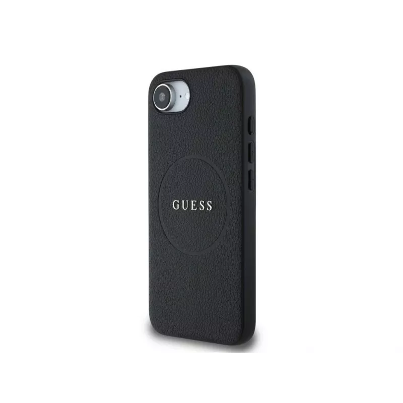 Guess Funda MagSafe Grained Ring para iPhone 16e (negro)