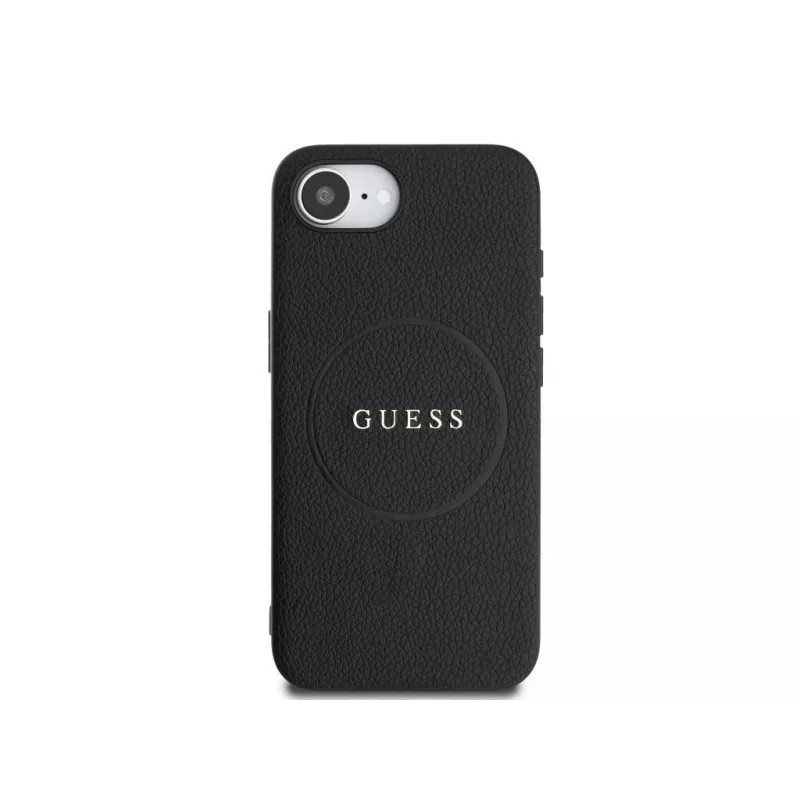 Guess Funda MagSafe Grained Ring para iPhone 16e (negro)