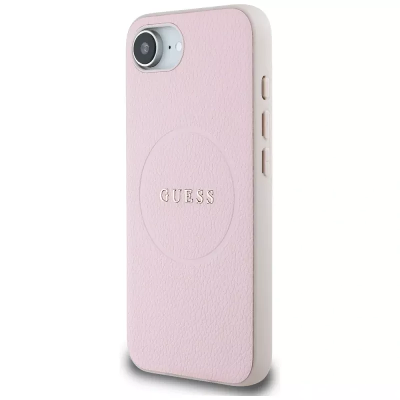 Guess Funda MagSafe Grained Ring para Apple iPhone 16e (rosa)