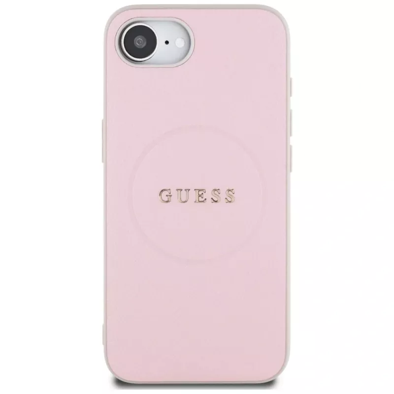 Guess Funda MagSafe Grained Ring para Apple iPhone 16e (rosa)