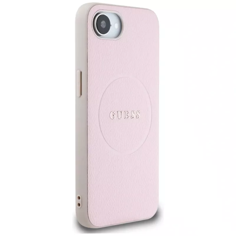 Guess Funda MagSafe Grained Ring para Apple iPhone 16e (rosa)