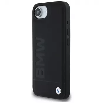 BMW Funda Leather Hot Stamp para iPhone 16e / 17e, negro