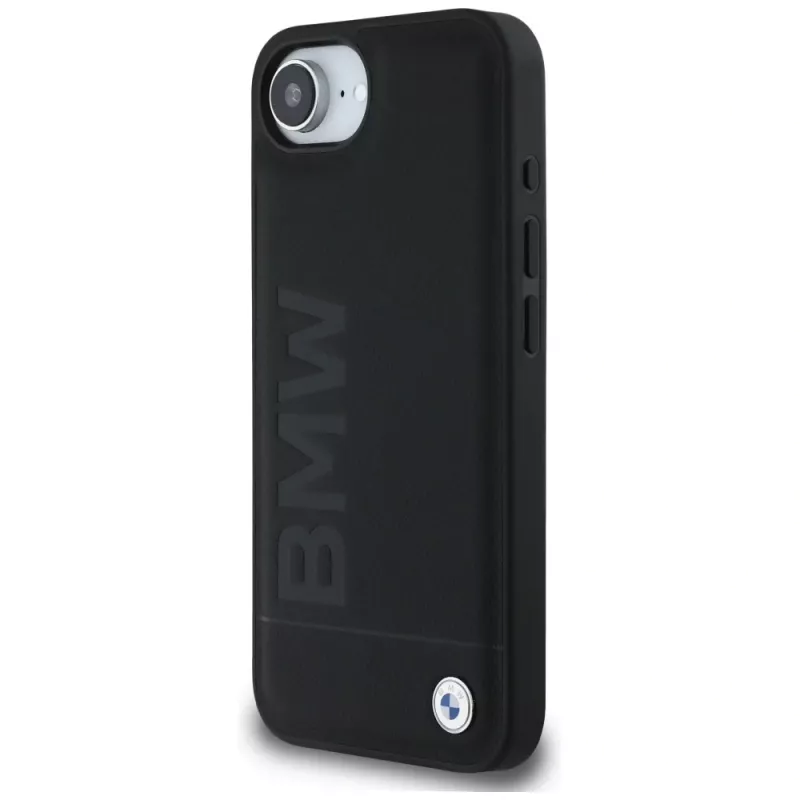 BMW Funda Leather Hot Stamp para iPhone 16e / 17e, negro