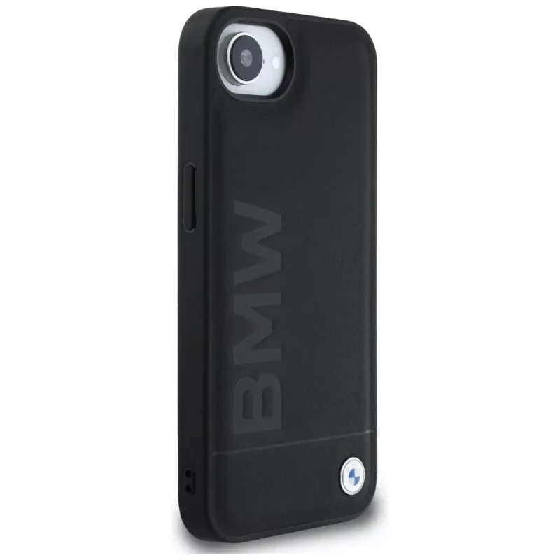 BMW Funda Leather Hot Stamp para iPhone 16e / 17e, negro