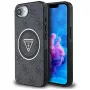 Guess Funda MagSafe IML Metal Glitter 4G Circle Triangle para iPhone 16e (negro)