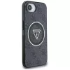 Guess Funda MagSafe IML Metal Glitter 4G Circle Triangle para iPhone 16e (negro)