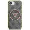 Guess Funda MagSafe IML Metal Glitter 4G Circle Triangle para Apple iPhone 16e (marrón)