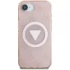 Guess Funda MagSafe IML Metal Glitter 4G Circle Triangle para Apple iPhone 16e (rosa)
