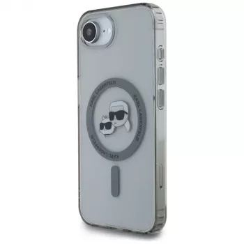 KARL LAGERFELD IML Metal Karl & Choupette Heads Funda MagSafe para iPhone 16e / 17e, negro