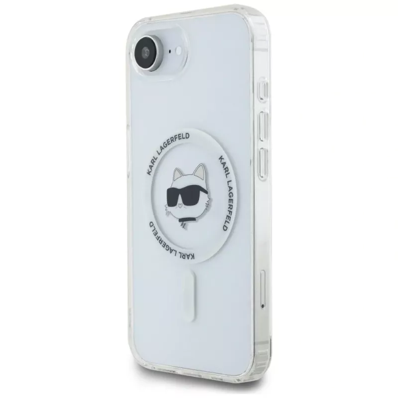 KARL LAGERFELD IML Metal Choupette Head Funda MagSafe para iPhone 16e / 17e, blanco