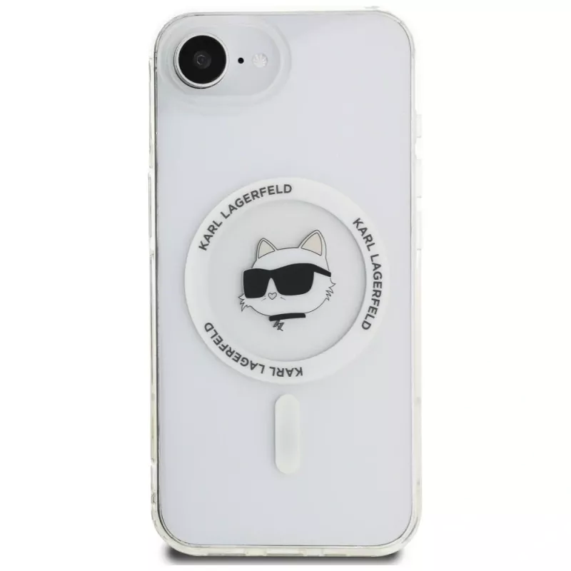 KARL LAGERFELD IML Metal Choupette Head Funda MagSafe para iPhone 16e / 17e, blanco