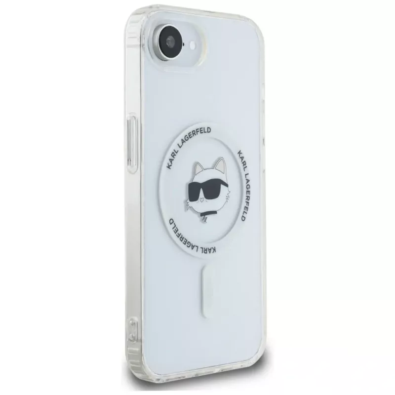 KARL LAGERFELD IML Metal Choupette Head Funda MagSafe para iPhone 16e / 17e, blanco