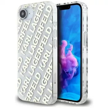 Karl Lagerfeld IML Repeat Logo Funda para iPhone 16e / 17e, dorado