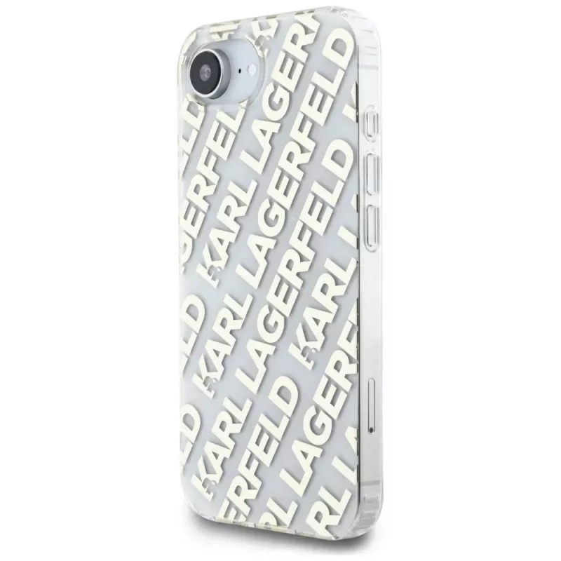 Karl Lagerfeld IML Repeat Logo Funda para iPhone 16e / 17e, dorado