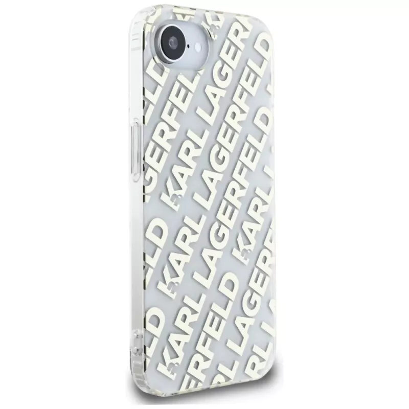 Karl Lagerfeld IML Repeat Logo Funda para iPhone 16e / 17e, dorado