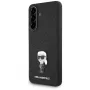 KARL LAGERFELD Fixed Glitter Ikonik Logo Metal Pin Funda para Samsung Galaxy A36 - negro