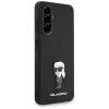 KARL LAGERFELD Fixed Glitter Ikonik Logo Metal Pin Funda para Samsung Galaxy A36 - negro