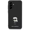 Karl Lagerfeld Fixed Glitter Ikonik Logo Metal Pin Funda trasera para Samsung Galaxy A56 5G (negro)