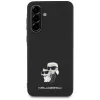 Karl Lagerfeld Saffiano Funda con logo K&C Metal para Samsung Galaxy A36, negro