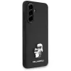 Karl Lagerfeld Saffiano Funda con logo K&C Metal para Samsung Galaxy A36, negro
