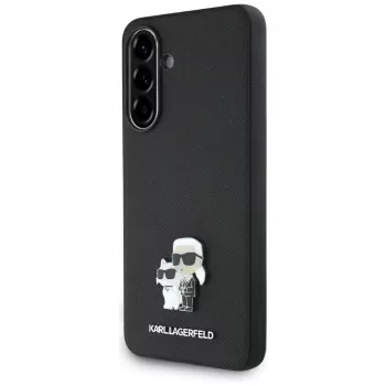 Karl Lagerfeld Saffiano K&C Metal Logo Funda para Samsung Galaxy A56 5G, negro