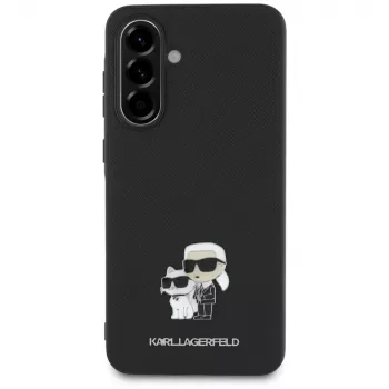Karl Lagerfeld Saffiano K&C Metal Logo Funda para Samsung Galaxy A56 5G, negro