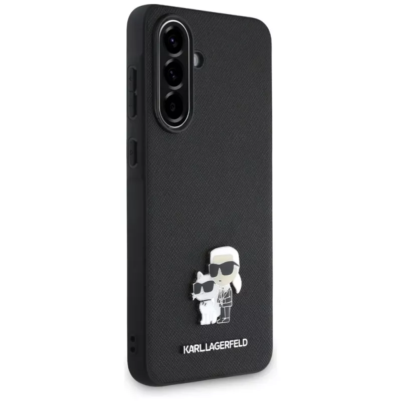 Karl Lagerfeld Saffiano K&C Metal Logo Funda para Samsung Galaxy A56 5G, negro