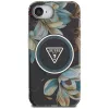 Guess IML Metal Glitter Flowers Triangle Funda MagSafe para Apple iPhone 16e (negro)