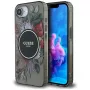 Guess IML Flowers Funda MagSafe para iPhone 16e (negro)