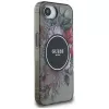 Guess IML Flowers Funda MagSafe para iPhone 16e (negro)