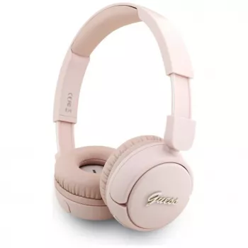 Guess Metal Logo Script Auriculares inalámbricos Bluetooth 5.3 on-ear (rosa)