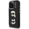 KARL LAGERFELD FW Grained Karl & Choupette Heads Pins Funda para iPhone 16 Pro, negro