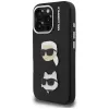 KARL LAGERFELD FW Grained Karl & Choupette Heads Pins Funda para iPhone 16 Pro Max, negro