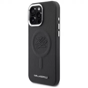 KARL LAGERFELD Embossed Ring Initials Funda MagSafe para Samsung Galaxy S26, negro