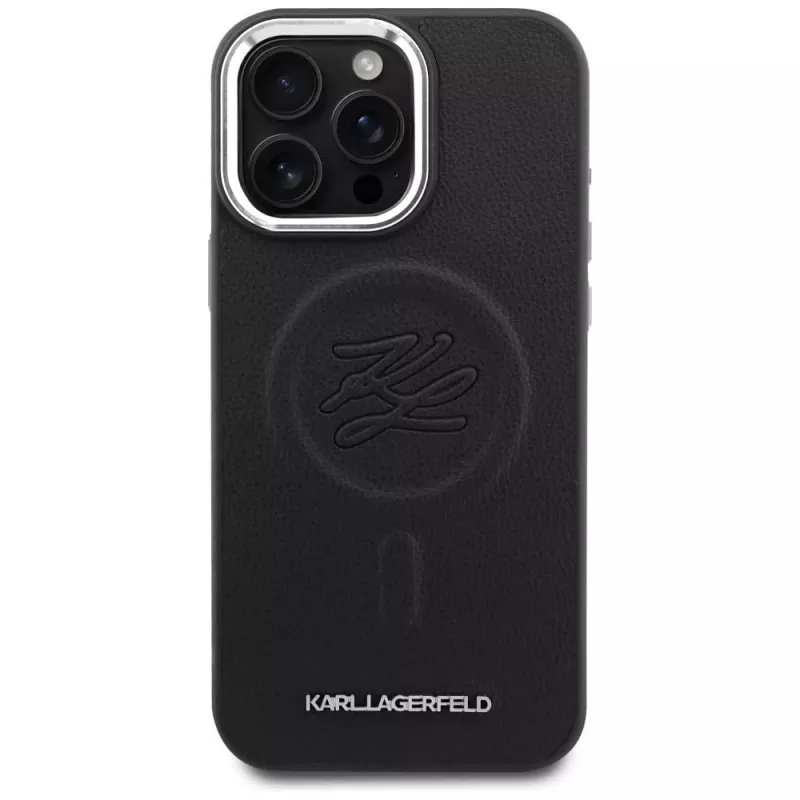 KARL LAGERFELD Embossed Ring Initials Funda MagSafe para Samsung Galaxy S26, negro