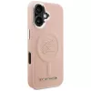 Karl Lagerfeld Initial & Metal Logo Funda MagSafe para iPhone 16, rosa