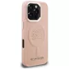 KARL LAGERFELD Initial & Metal Logo Funda MagSafe para iPhone 16 Pro Max, rosa