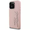 KARL LAGERFELD FW Grained Signature Logo Funda para iPhone 16 Pro Max, rosa