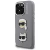 KARL LAGERFELD FW Grained Karl & Choupette Heads Pins Funda para iPhone 16 Pro Max, gris