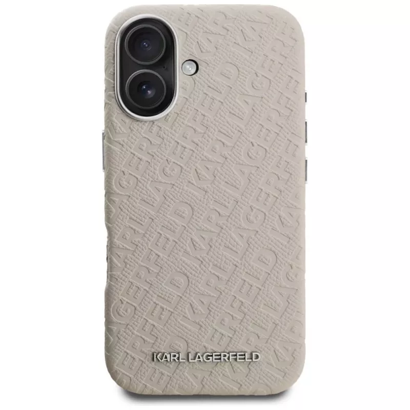 Karl Lagerfeld FW Stamped Karl Funda MagSafe para iPhone 16, beige