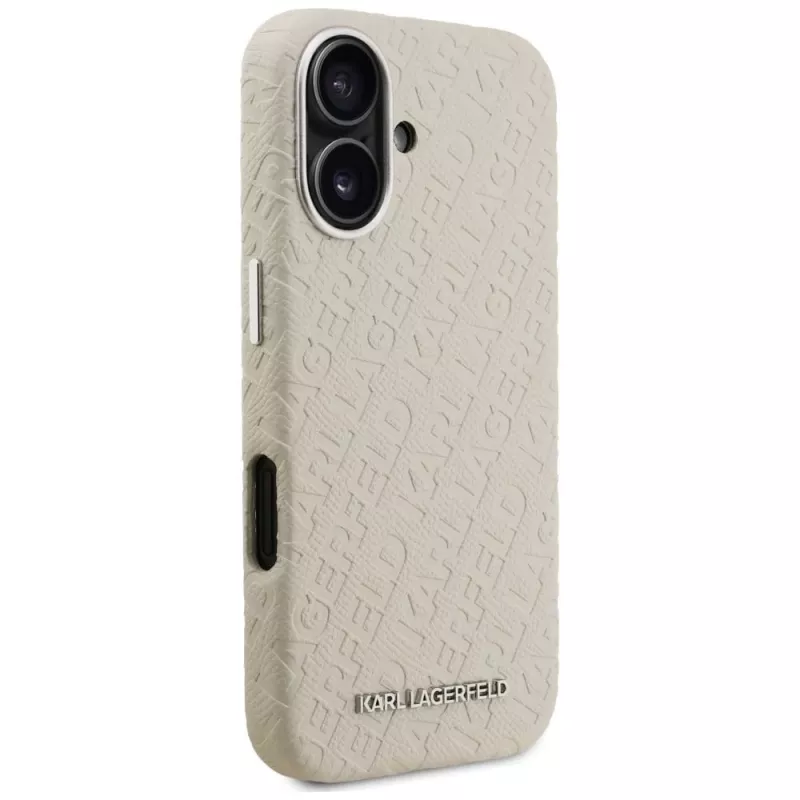 Karl Lagerfeld FW Stamped Karl Funda MagSafe para iPhone 16, beige