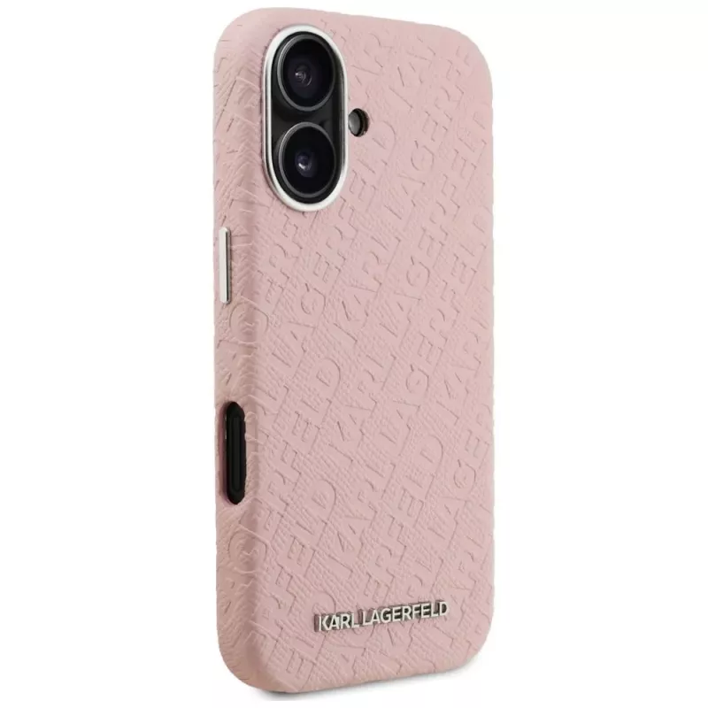 KARL LAGERFELD Stamped Karl Funda MagSafe para iPhone 16, rosa