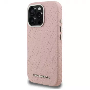 Karl Lagerfeld FW Stamped Karl Funda MagSafe para iPhone 16 Pro, rosa