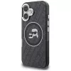 Karl Lagerfeld IML Glitter Karl & Choupette Heads Logo Funda MagSafe para iPhone 16, negro