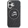 Karl Lagerfeld IML Glitter Karl & Choupette Heads Logo Funda MagSafe para iPhone 16, negro