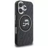 Karl Lagerfeld IML Glitter Karl & Choupette Heads Logo Funda MagSafe para iPhone 16, negro